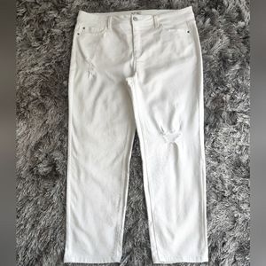 Women's White Distressed Jeans